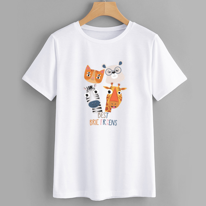 Cute Animal Graphic T-Shirt for Kids - Best Friends Design