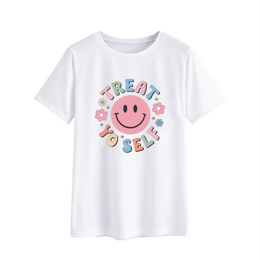 Treat Yo Self Smiley Face Graphic T-Shirt
