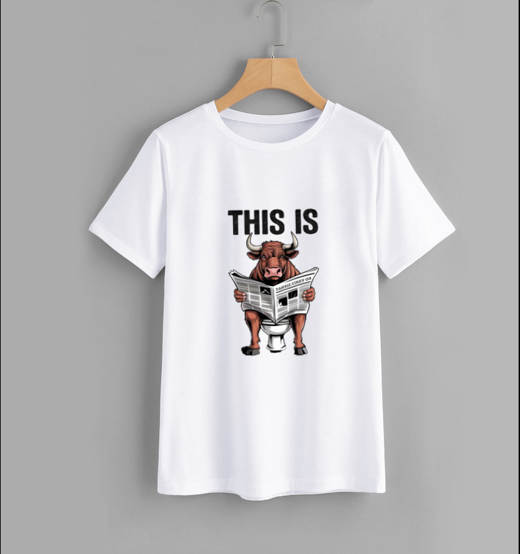 This Is Cow Reading Newspaper Funny T-Shirt