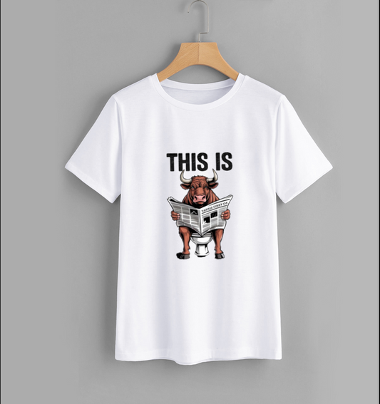 This Is Cow Reading Newspaper Funny T-Shirt