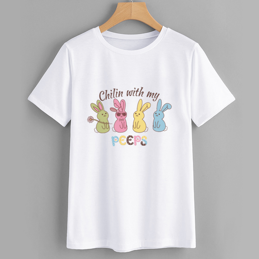 Chillin Bunnies Cotton Tee Casual T-Shirt