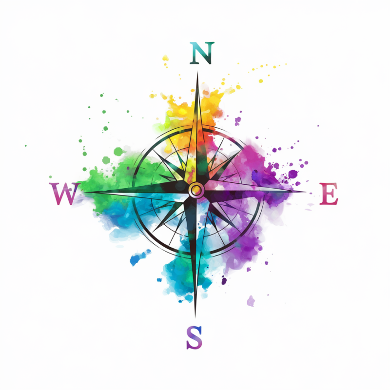 Colorful Compass Graphic T-Shirt