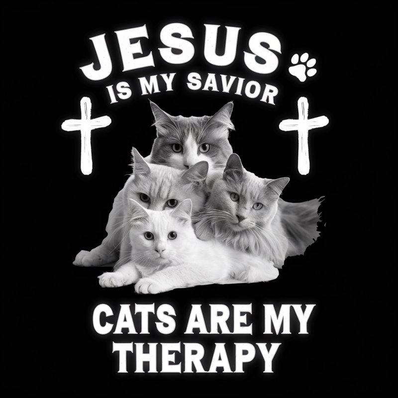 Cute Cat Graphic Black T-Shirt for Animal Lovers