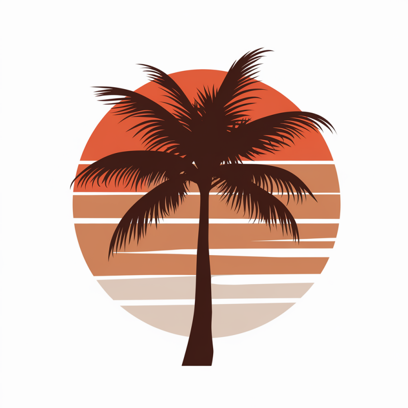 Sunset Palm Tree Graphic T-Shirt