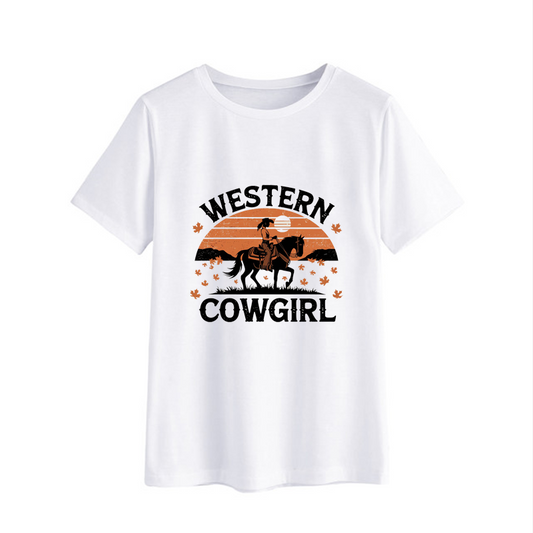 Western Cowgirl Graphic Tee - Horse Riding Shirt for Casual Wear