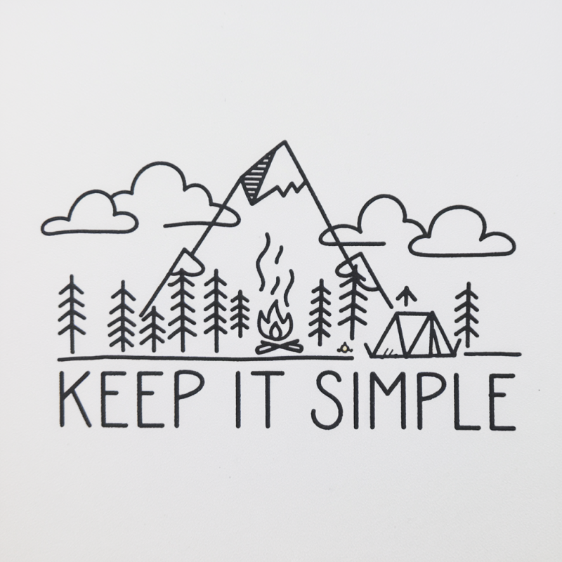 Keep It Simple Graphic T-Shirt for Outdoor Enthusiasts