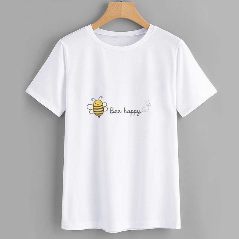 Cute Bee Happy Graphic T-Shirt