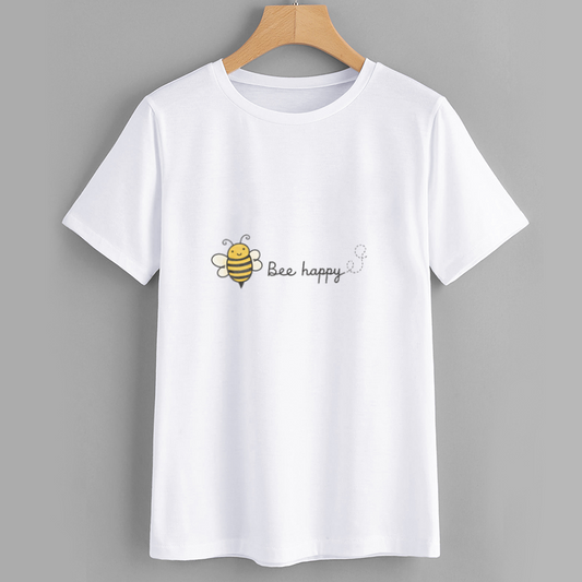 Cute Bee Happy Graphic T-Shirt