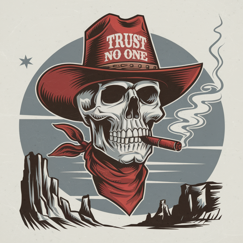 Skull Cowboy Graphic T-Shirt