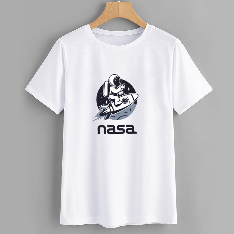 NASA Astronaut Rocket Graphic T-Shirt