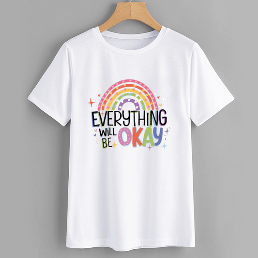 Colorful Rainbow Cotton T-Shirt Casual Wear