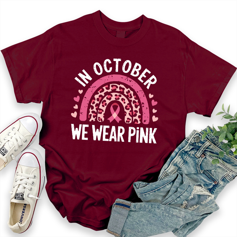 Breast Cancer Awareness 'We Wear Pink' Graphic Top