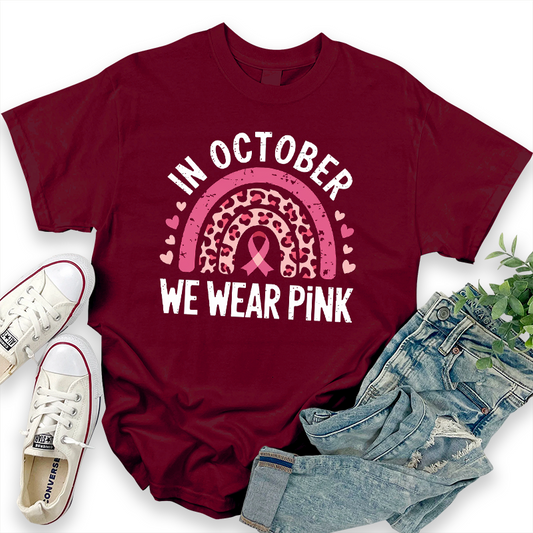 Breast Cancer Awareness 'We Wear Pink' Graphic Top