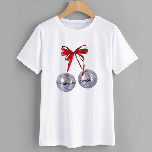 Disco Ball Christmas Graphic Tee