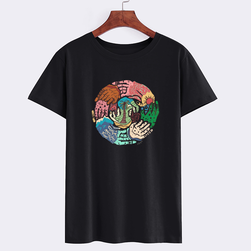 Artistic Hands Graphic T-Shirt - Unisex Casual Wear