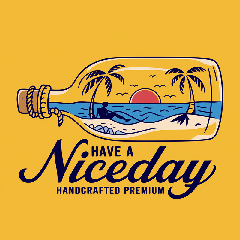 Have a Niceday Beach Graphic T-Shirt - Handcrafted Premium Casual Wear