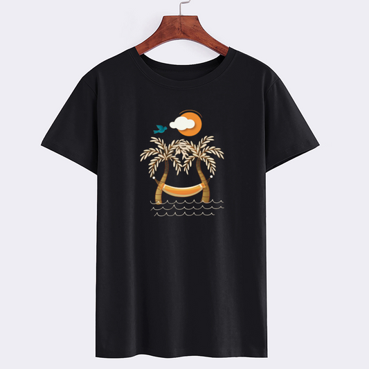 BrandX Tropical Palm Tree Cotton T-Shirt