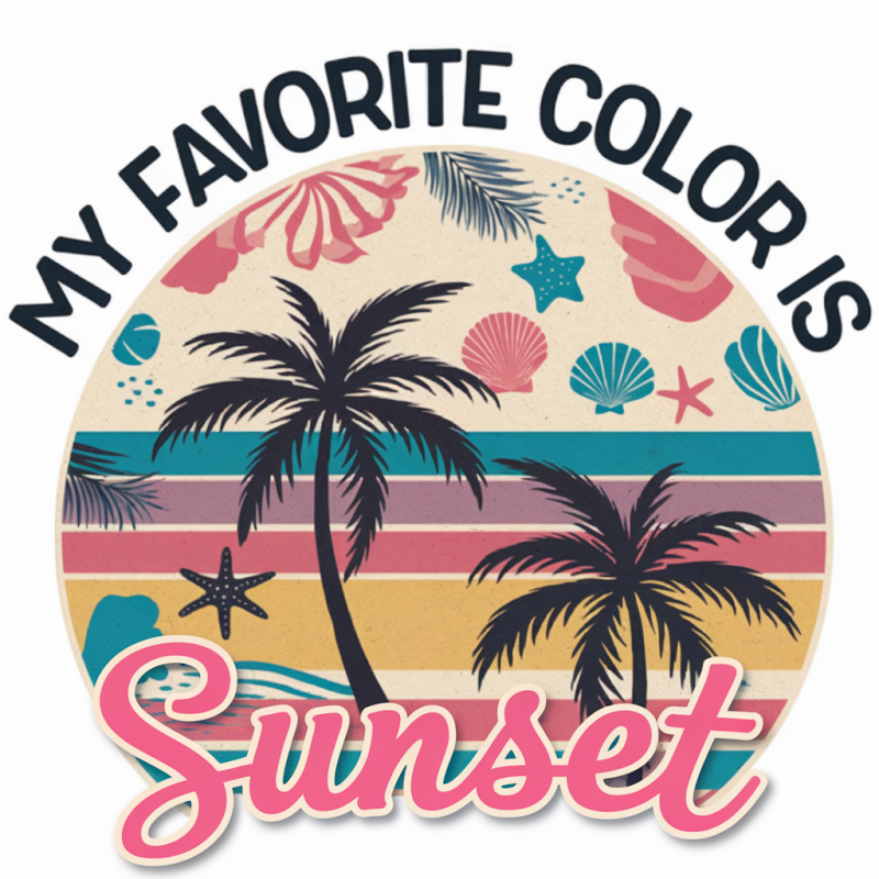 Tropical Sunset Graphic T-shirt - My Favorite Color is Sunset