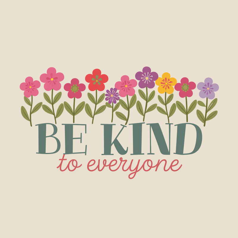 Kindness Floral Graphic Cotton T-Shirt