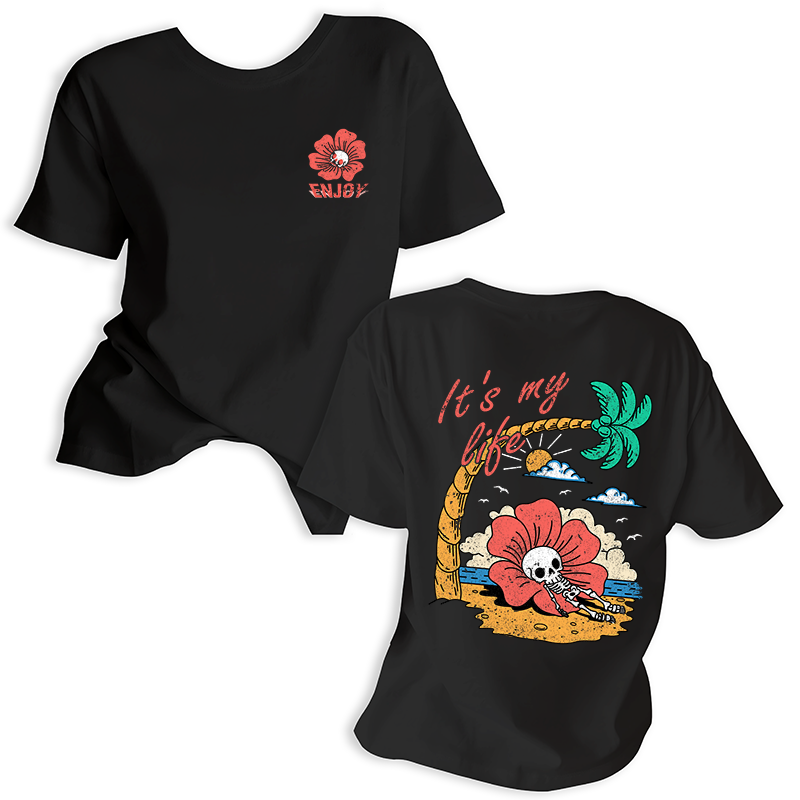 Casual Fun Double-Sided Printed Pattern Top