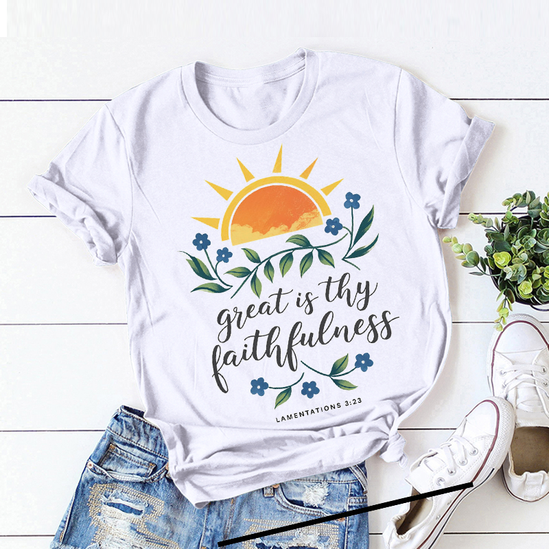 Women's Floral Letter Print T-shirt
