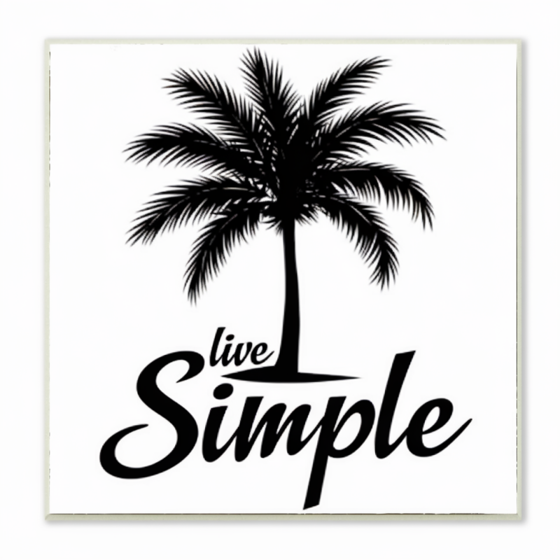 Live Simple Palm Tree Graphic T-Shirt