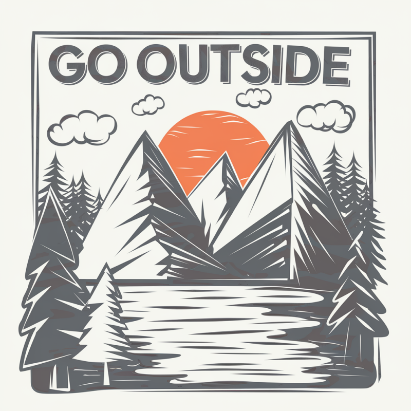 GO OUTSIDE Mountain Graphic Tee - Nature Inspired T-Shirt