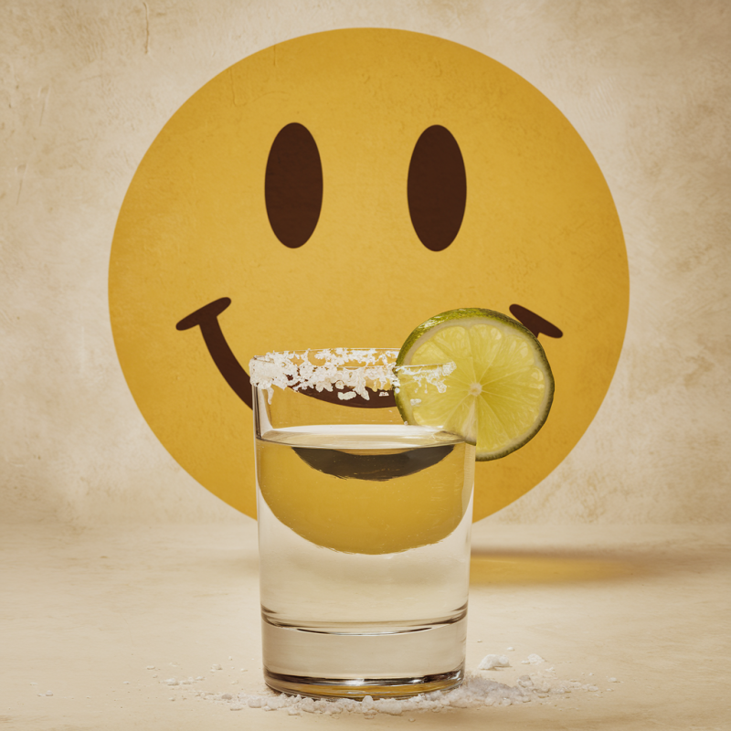 Smiley Face Drink Graphic T-Shirt
