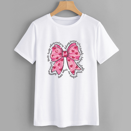 Adorable Pink Bow Graphic T-Shirt