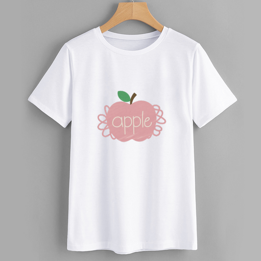 Cute Apple Graphic T-Shirt for Casual Style