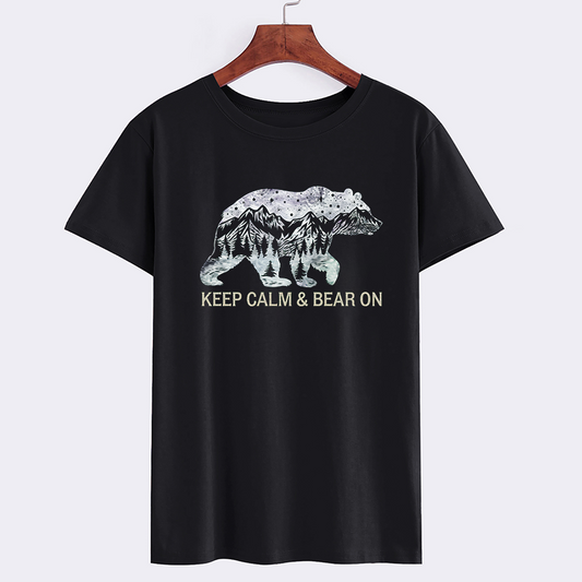 Keep Calm Bear T-Shirt - Nature Inspired Graphic Tee