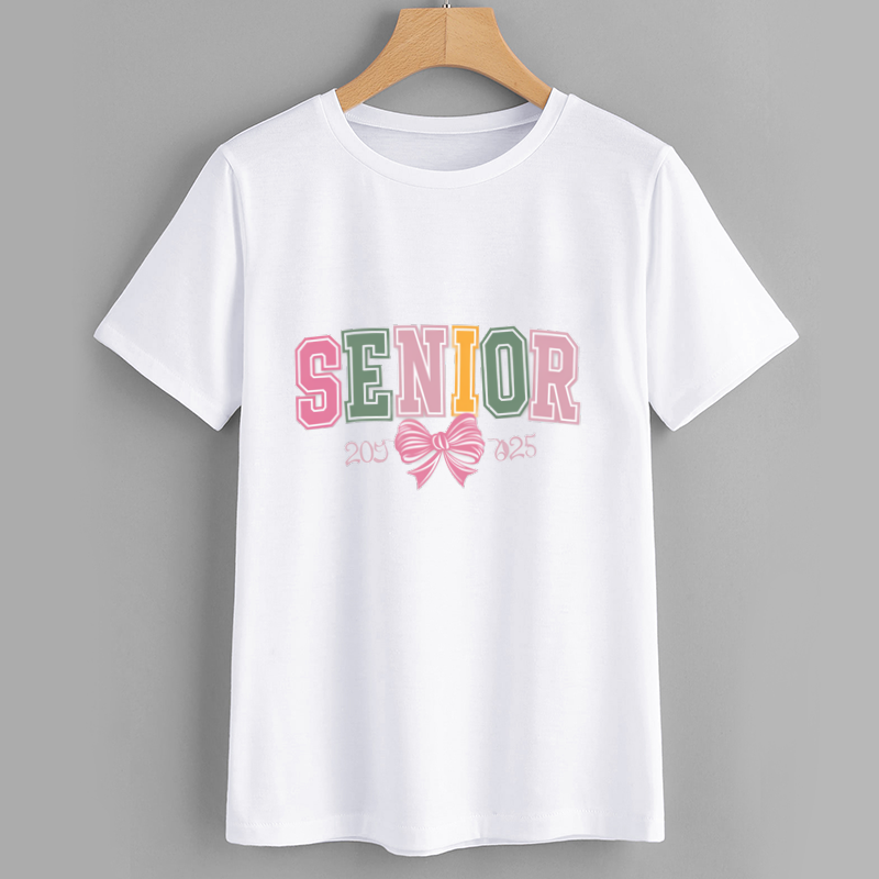 Cute Senior Class of 2025 T-Shirt with Bow Design