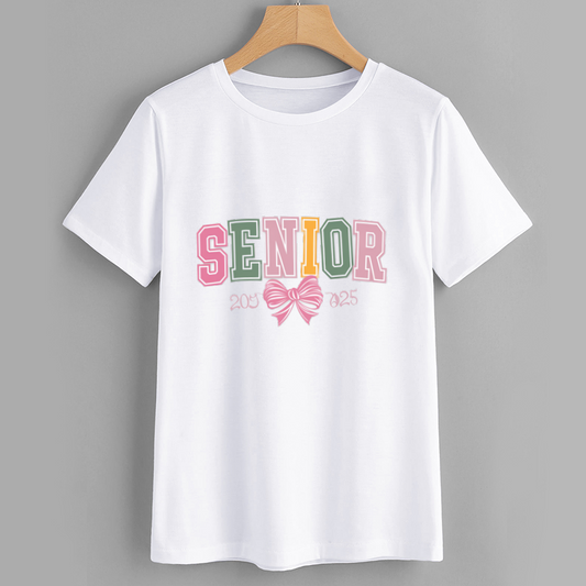 Cute Senior Class of 2025 T-Shirt with Bow Design