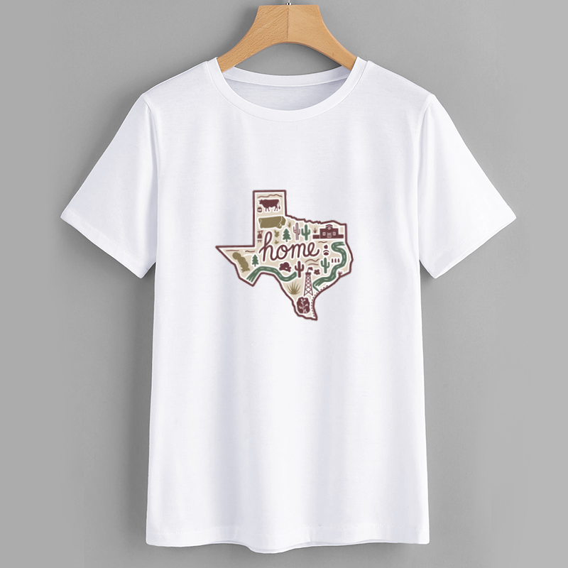 Texas Home Graphic Tee - Cactus Design T-Shirt