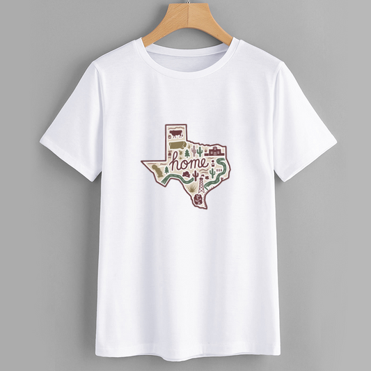 Texas Home Graphic Tee - Cactus Design T-Shirt