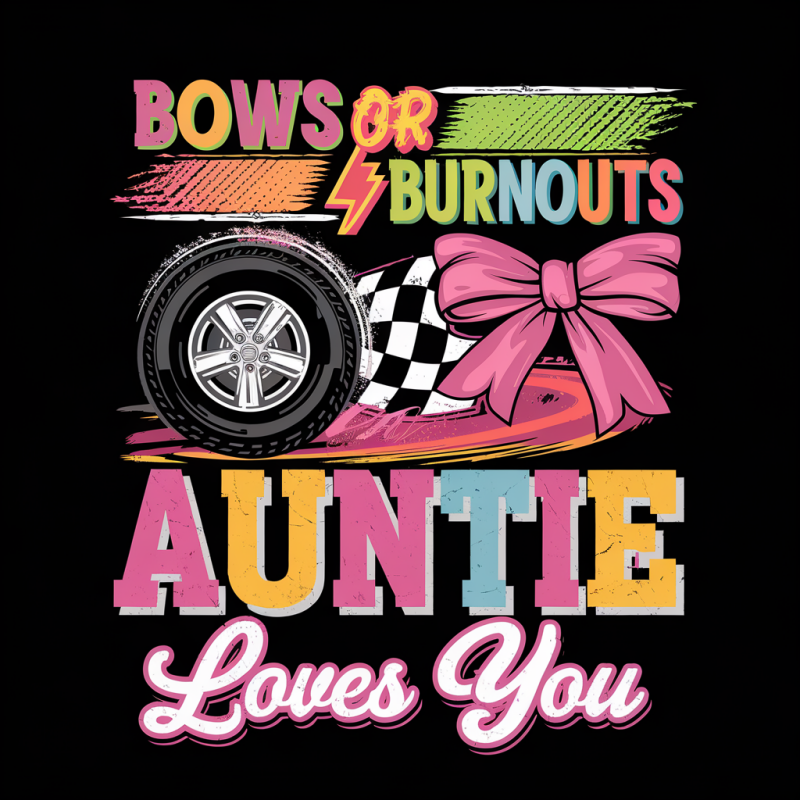 Bows or Burnouts Auntie T-Shirt