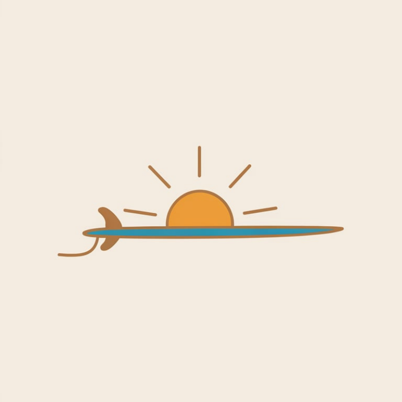 Sunset Surfboard Graphic T-Shirt