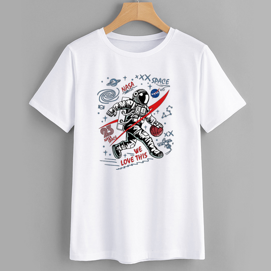 NASA Space Astronaut Basketball Graphic T-Shirt