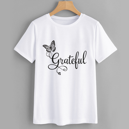 Grateful Butterfly Graphic Cotton T-Shirt