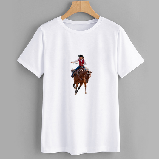 Cowgirl Riding T-Shirt - Western Style Graphic Tee
