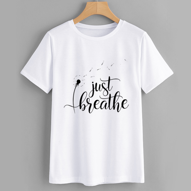 Just Breathe Dandelion Cotton Graphic T-Shirt