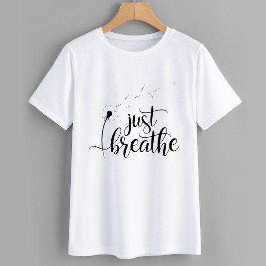 Just Breathe Dandelion Cotton Graphic T-Shirt