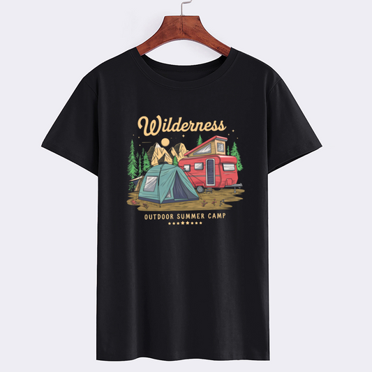 Wilderness Camping Graphic Cotton T-Shirt