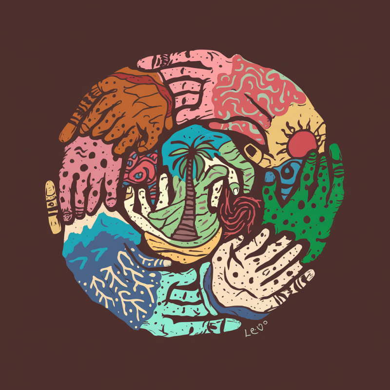 Artistic Hands Graphic T-Shirt - Unisex Casual Wear