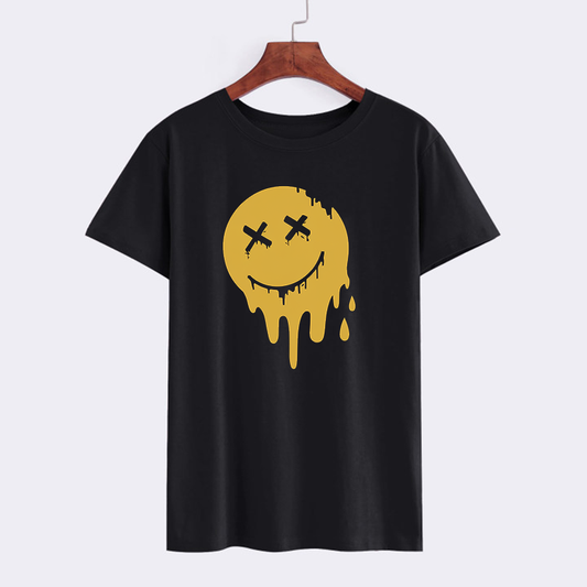 Dripping Smiley Face Black T-Shirt