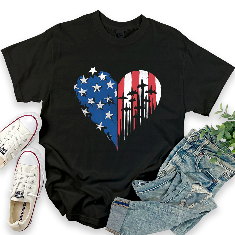 Independence Day Plane Graphic T-Shirt