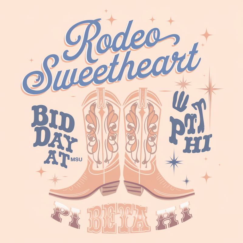 Rodeo Sweetheart Graphic T-Shirt with Cowboy Boots Design