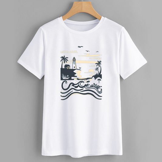 Lighthouse Ocean Graphic T-Shirt