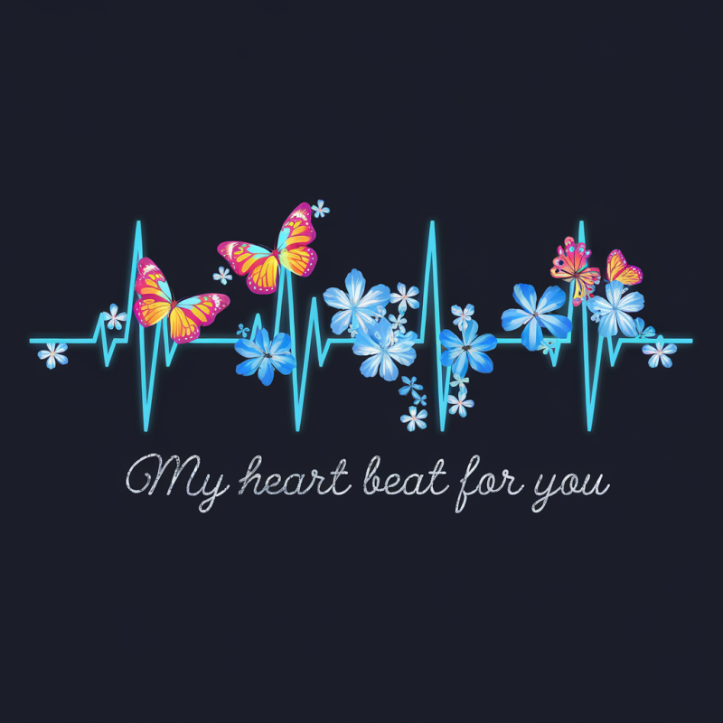 Floral Heartbeat Graphic T-Shirt