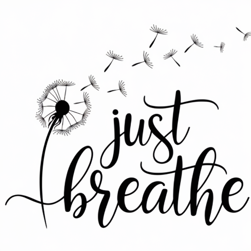 Just Breathe Dandelion Cotton Graphic T-Shirt